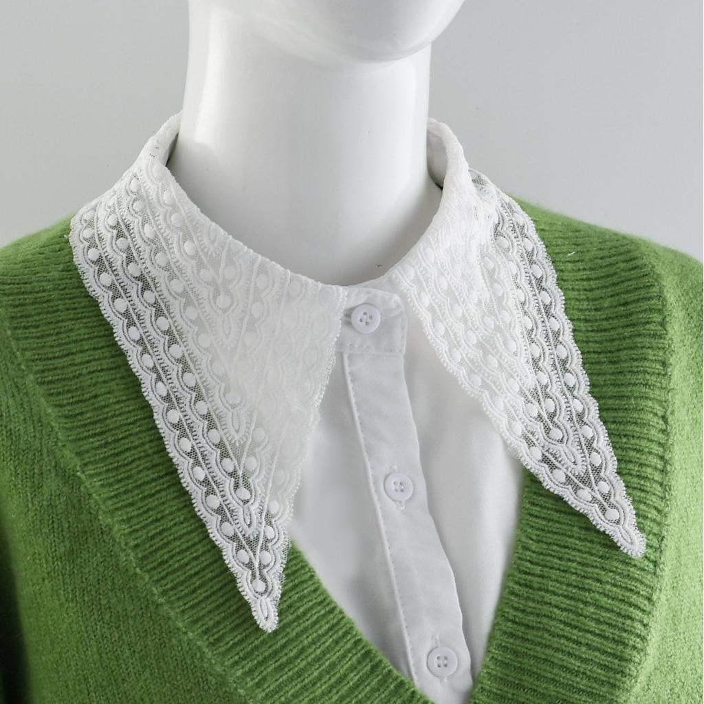 Big Pointed Fake Collar Female Shirt Detachable White Lace Collar Women's Fake Collar Shirt Lapel Casual Sweaters Accessories