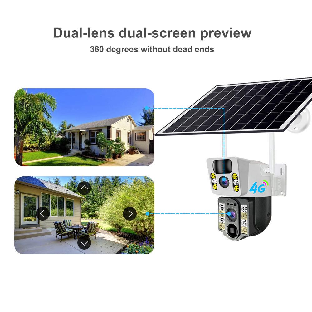 4G Solar-Powered V380 Surveillance Camera: 6MP, Waterproof, Outdoor, PTZ.