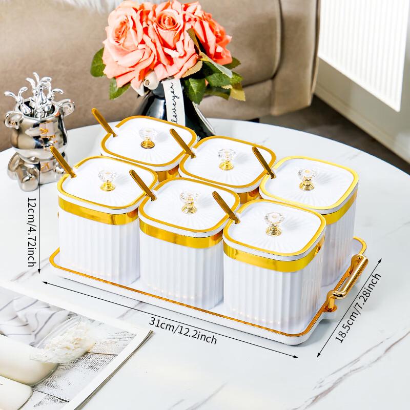 Plastic Spice Jar & Condiment Organizer Set