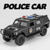 1:32 Dongfeng MengShi Sabertooth Model Police Car Toys Metal Diecast Off-road Vehicles Sound Light Pull Back for Boys Kids Gifts