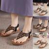 Sandales d'été pour femmes Style bohème Sandale à clip avec perles Boucle strassée et style élastique Chaussures de plage pour femme Chaud