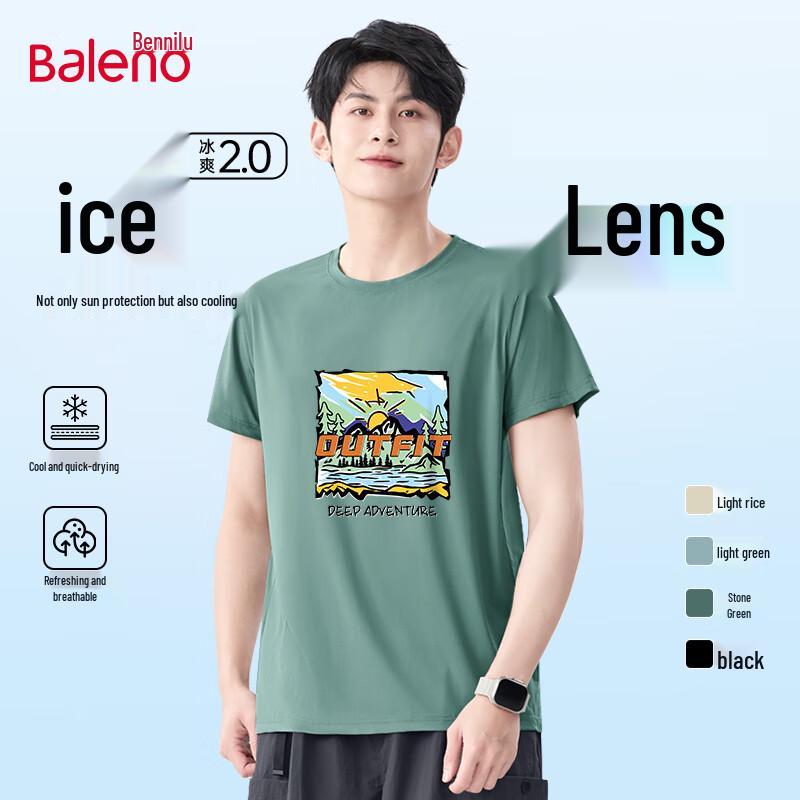 

Baleno Men s Ice Silk Quick-Dry UPF50+ T-Shirt L