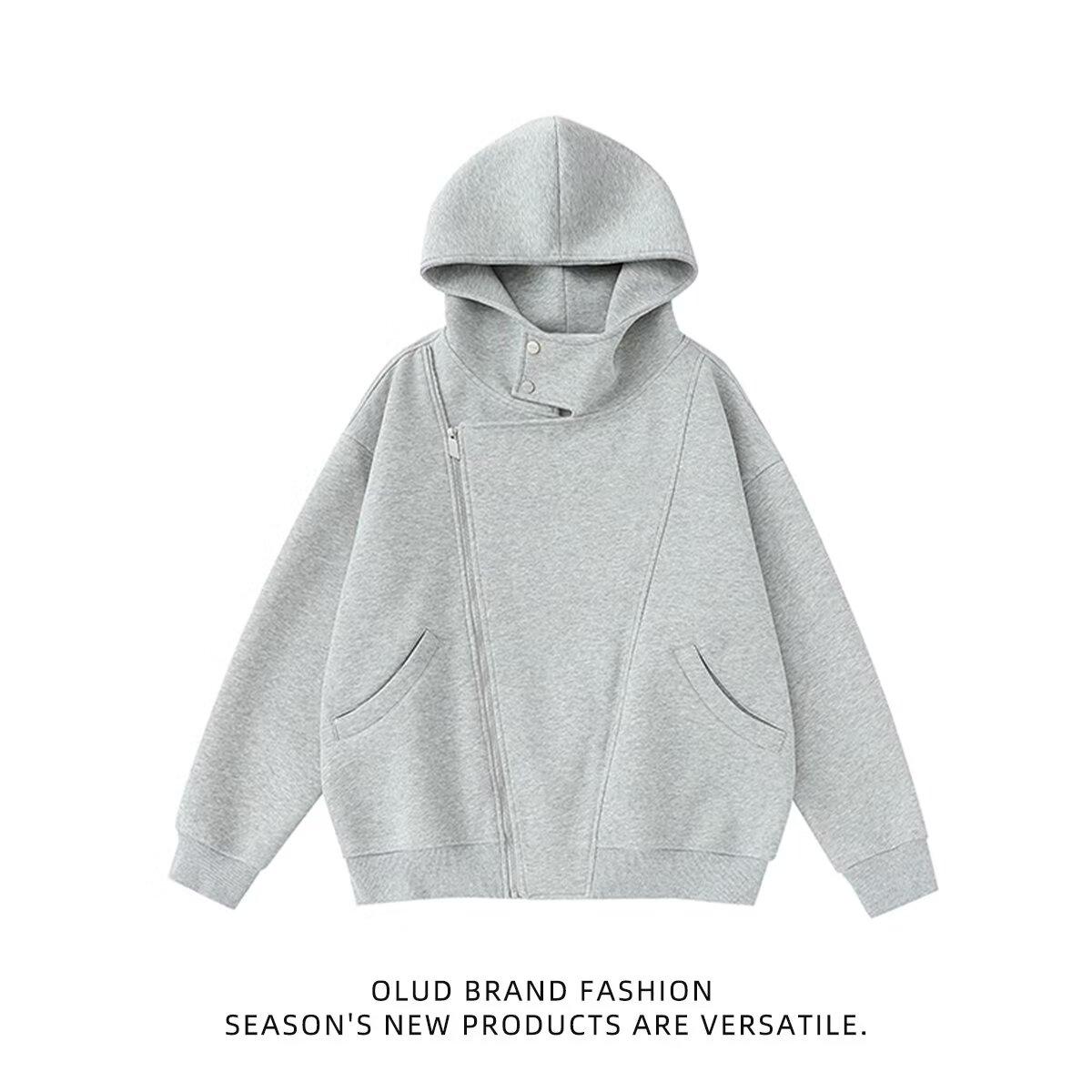 

Мужская толстовка с капюшоном, свободная посадка, мужская куртка, весна-осень 2025, новый американский стиль, топ для мужчин, размер L M светло-серый