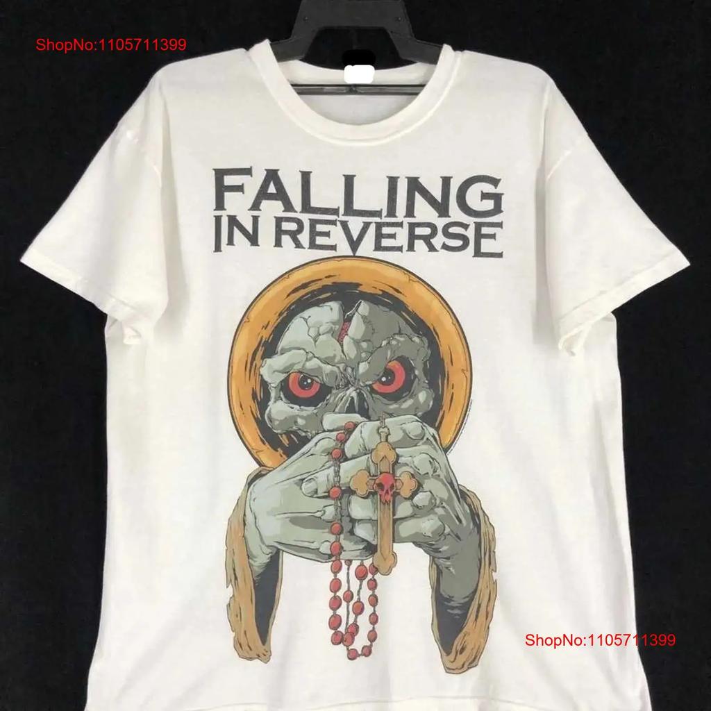 Band T Shirt Vintage Falling In Reverse Im No Saint Tops Long Or Short Sleeves Vintage Washed Slightly Casual Fashion