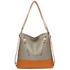 Women's Fashion Shoulder Bag with Dual Zip Pockets – Color Block Tote for Daily Use, Work, and Casual Outings