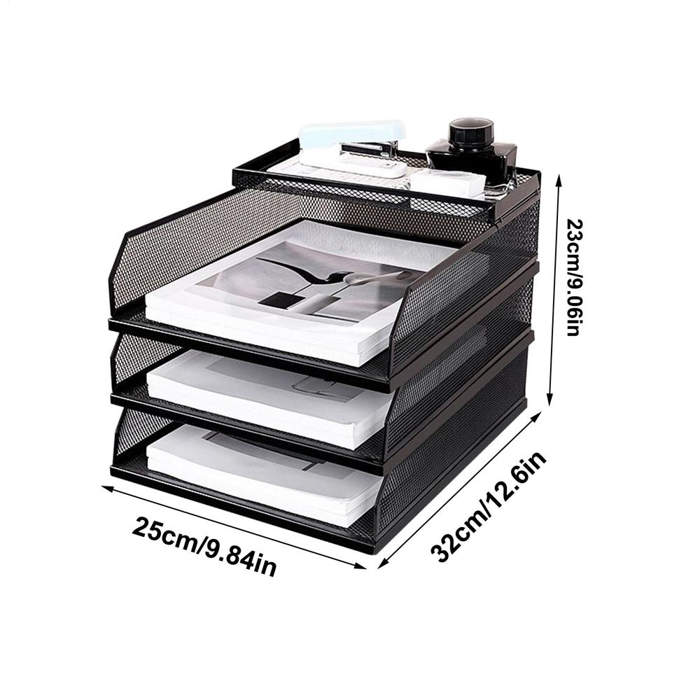Настольные лотки Металлическая сетка Штабелируемый Органайзер для файлов Настольный держатель для документов Штабелируемая полка для хранения Для студентов Тетрадь Книга Выдвижной ящик