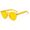 Fashion Rimless Transparent Sunglasses Uv400 Oval Frameless Sun Glasses Vintage Red Pink Blue Yellow Orange Eyewear