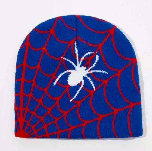 1pc Unisex Y2K Style Beanie with Spider Web Printing,winter Casual Windproof Skull Cap,Suitable for Halloween Daily Wear Winter