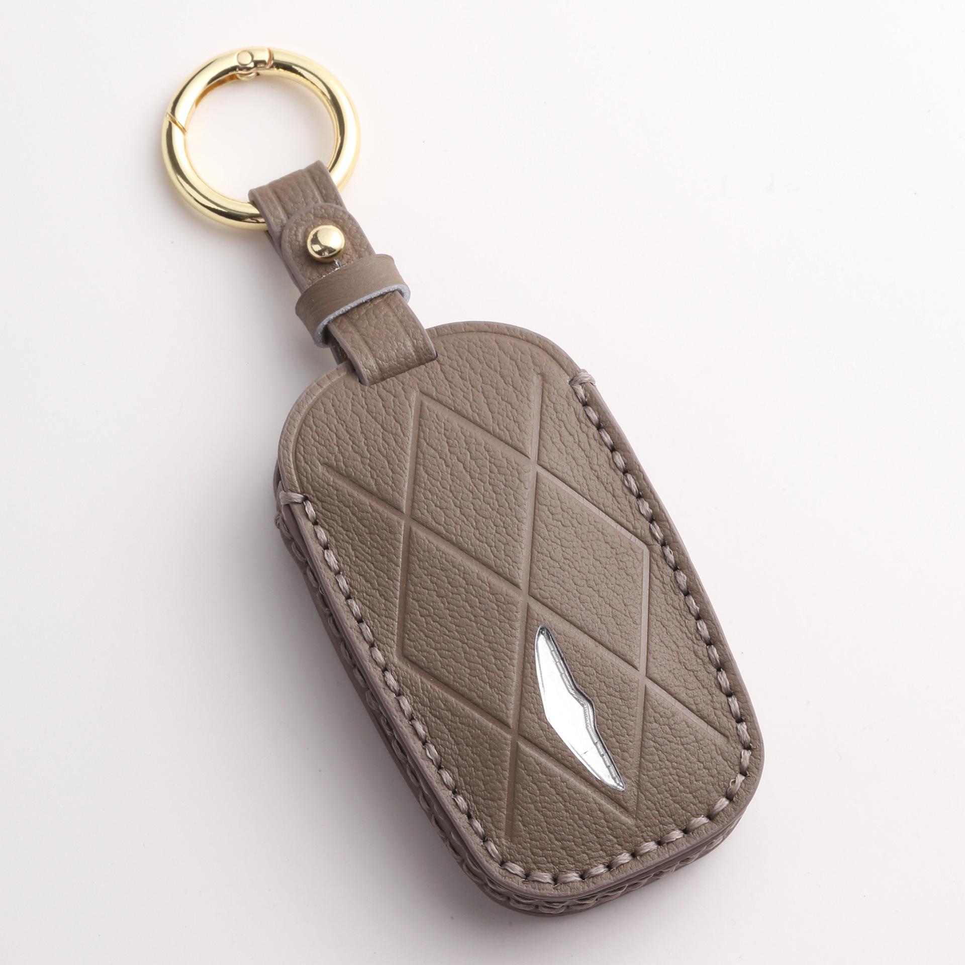 

Customized for Genesis key case New Lawns Genesis handmade leather bag buckle case High-end коричневый