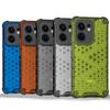 KEYSION Shockproof Armor Case for OPPO Reno13 F 5G Soft Silicone+PC Transparent Honeycomb Phone Back Cover for PPO Reno 13 F 4G