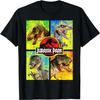 Camiseta Gráfica de Camiseta con Cuatro Caras de Dinosaurio Diferentes de Jurassic Park