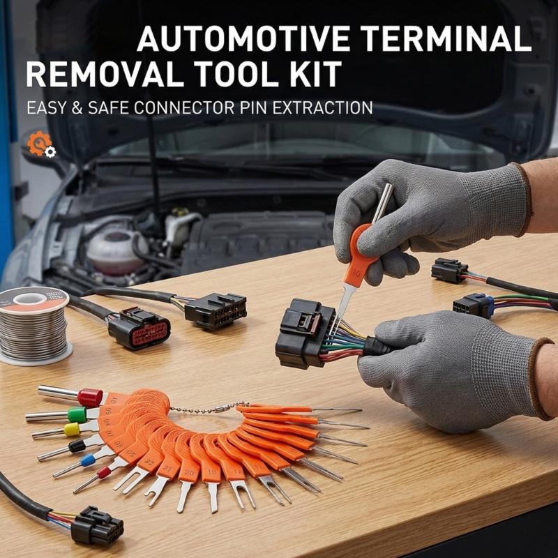 Terminal Pin Removal Tool Professional 59pcs Terminal Extractor Kit With Metal Plastic Construction For Vehicle Wiring