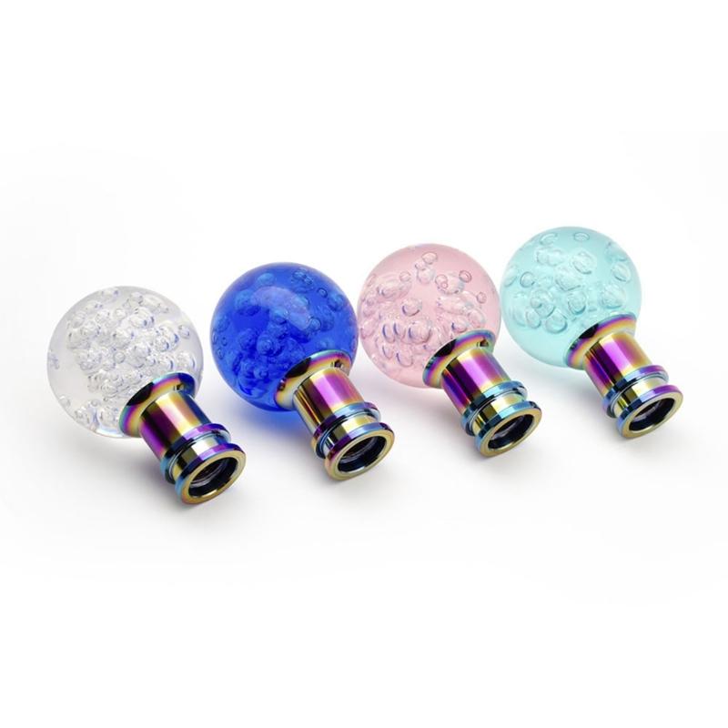 Universal Crystal Acrylic Gear Shifter Knob With 3 Adapters Ergonomic Design For Manual Automatic Transmission Vehicles