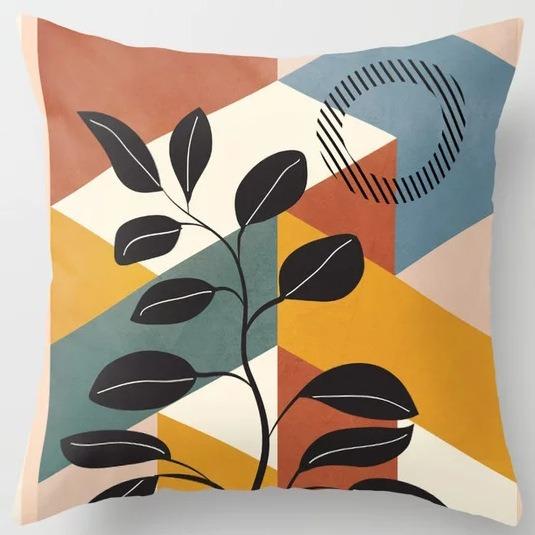 Student Lunch Break Pillow Bedroom Bedside Back Pillow Plant Flower Print Pillow Case Sofa Cushion