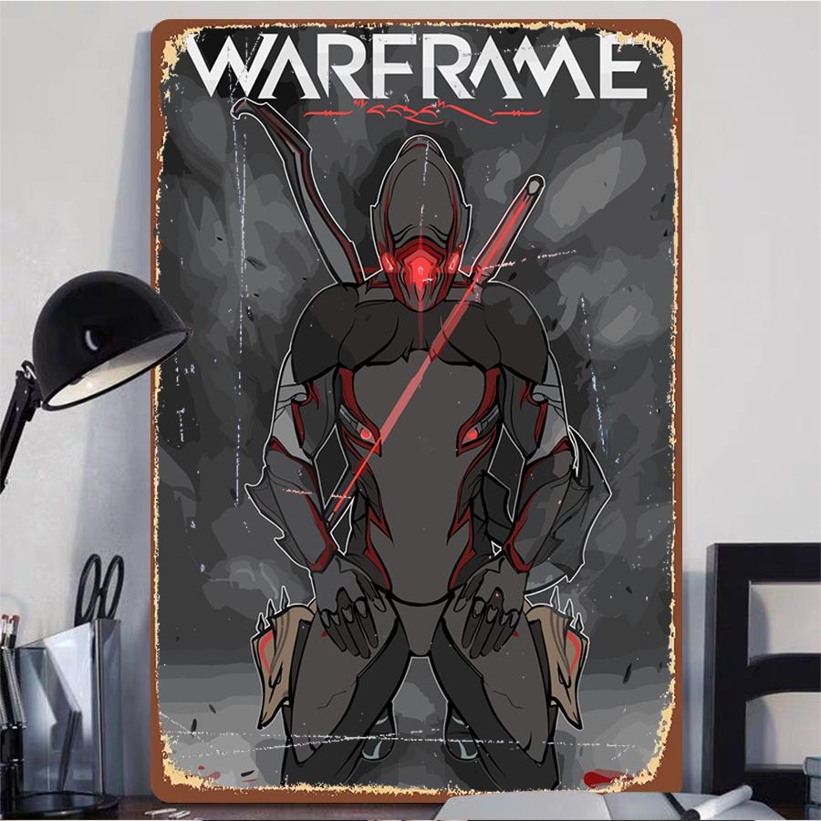 Warframe Game Character Metal Wall Art Decorative Iron Painting for Home Office Decoration Collectible Gift for Gamers