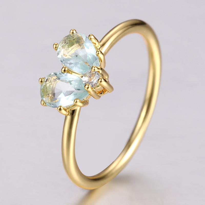 Kenjie Women's Retro Zircon-Inlaid Korean Ring, Exaggerated & Elegant with Exquisite Color Retention