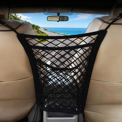 3-lagiger Auto-Netz-Organizer, Sitzlehnen-Netztasche, Barriere für Haustiere auf der Rückbank, Ladungsgewebe-Geldbörsenhalter, Fahrer-Aufbewahrungsnetzbeutel