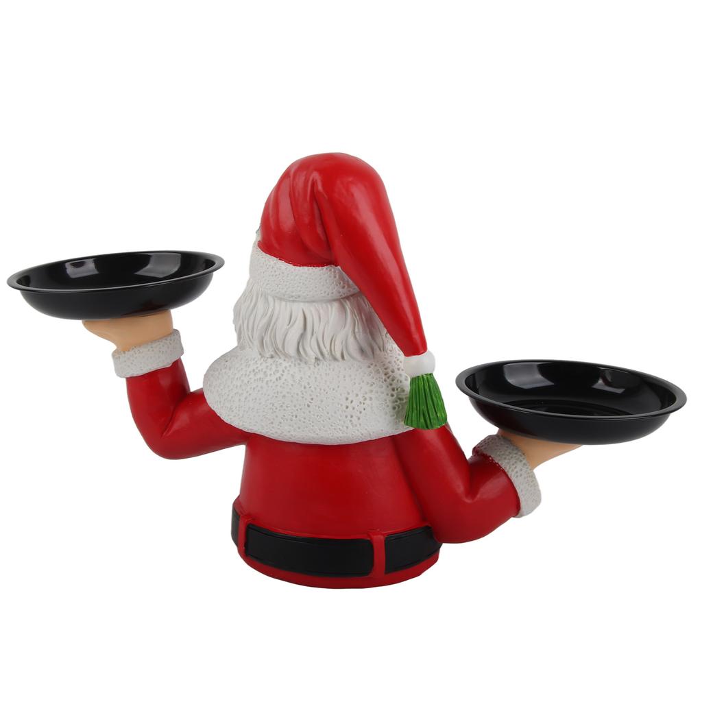 Xmas Treats Holder Santa Holding Tray Fruit Bowl Rack Resin Home Party Food Snack Storage Rack