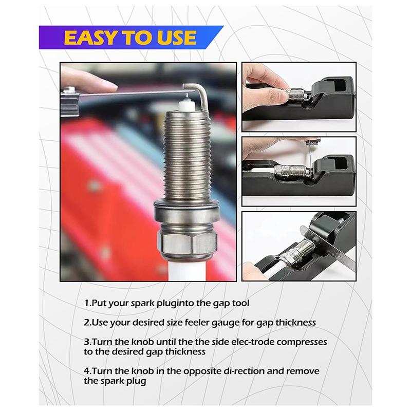 ABBP-Spark Plug Tool,Car Tool Spark Plug Gapping Tool With 32 Blade Steel Feeler Gauge Car Accessories Spark Plug Gapper