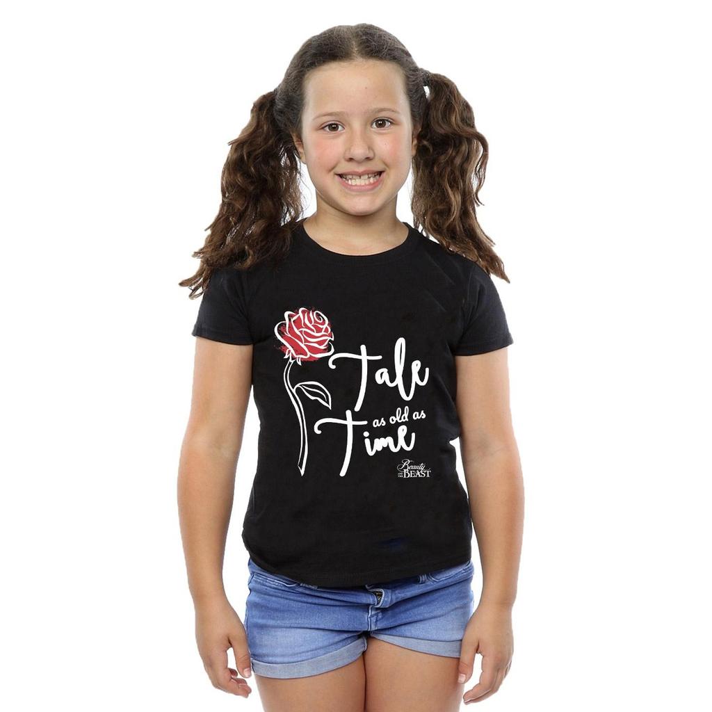 Disney Girls Tale As Old As Time Rose Cotton T-Shirt