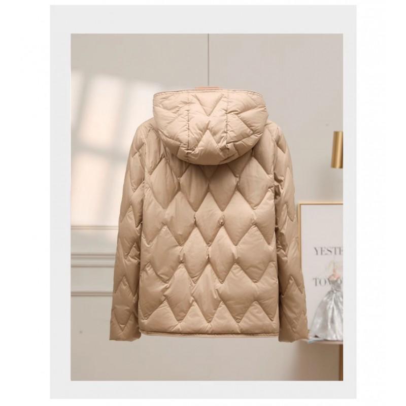 Womens Short Down Jacket 50% Duck Fill Lightweight Warm Hooded Coat Winter Casual Wear
