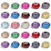 20Pcs/lot Resin Faceted Beads Charms 14x9mm Colorful Large Hole Spacer Bead for Handmade Bracelet Necklace Jewelry Accessories