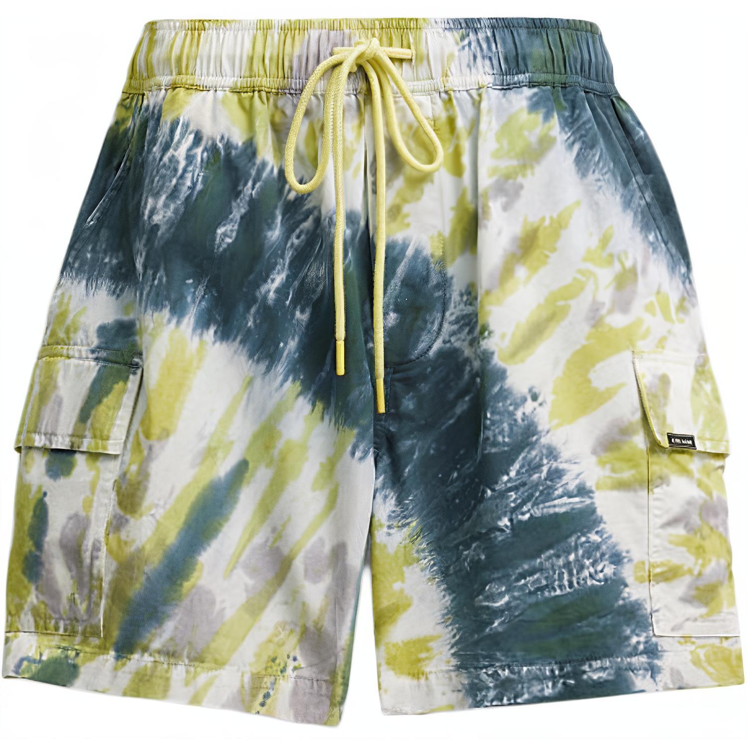 

Coach Tie-Dye Print Drawstring Straight Leg Casual Shorts Men shorts Yellow CT059-YLW XL