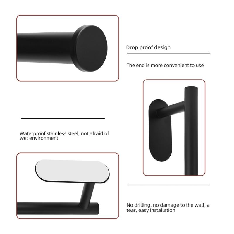 Stainless Steel Toilet Paper Holder Kitchen Washroom Adhesive Toilet Roll Holder Stick on Wall Loo Roll Holder Gifts
