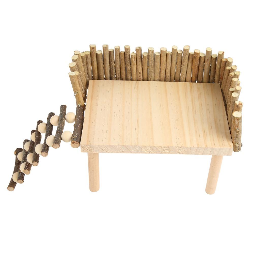 1 set Logs Hamster Climbing Platform Handcrafted With Ladder Small Pet Activity Playground Chewable Stable