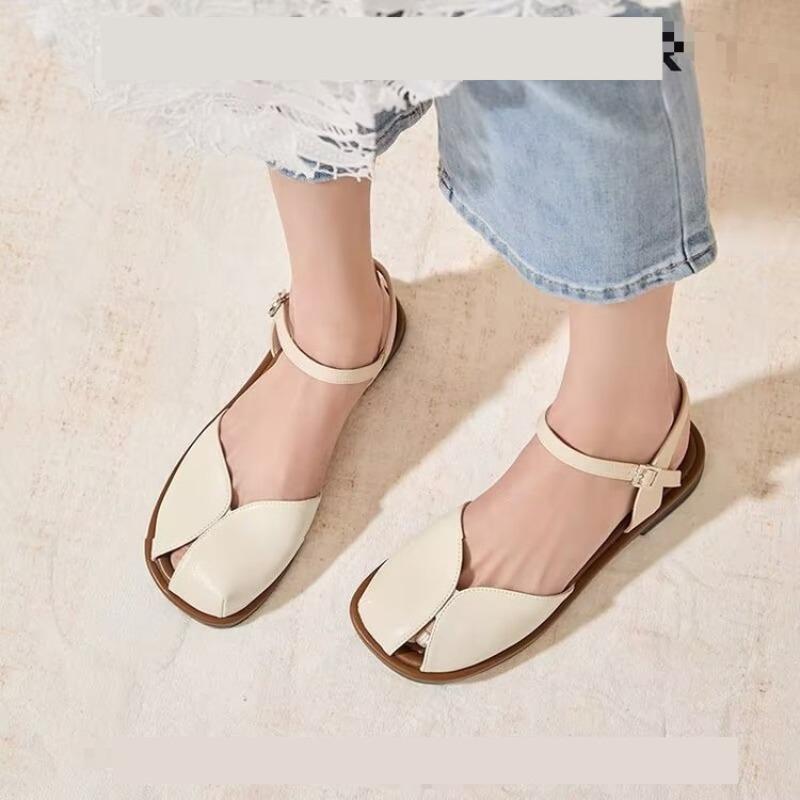 

Baotou Sandals - New Women s Beach Flip Flops - Retro Shoes 40 бежевий