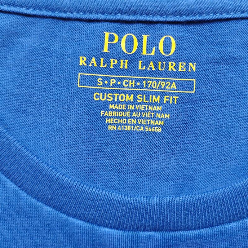 Polo Ralph Lauren Solid Color Logo Embroidered Crew Neck Pullover Straight Fit Short Sleeve T-Shirt Men Tops Blue 710671438-158