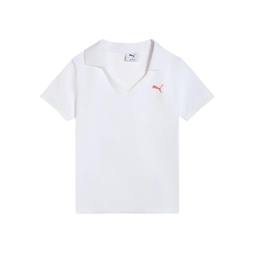 New PUMA Graphic SS25 Polo Shirt Women's White 02 633121-02