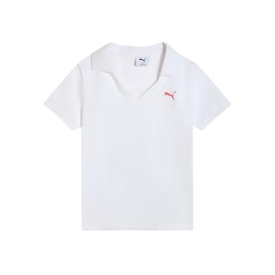 Graphic SS25 PT Casual Slim Fit Short Sleeve Polo Shirt Women Tops White 633121-02