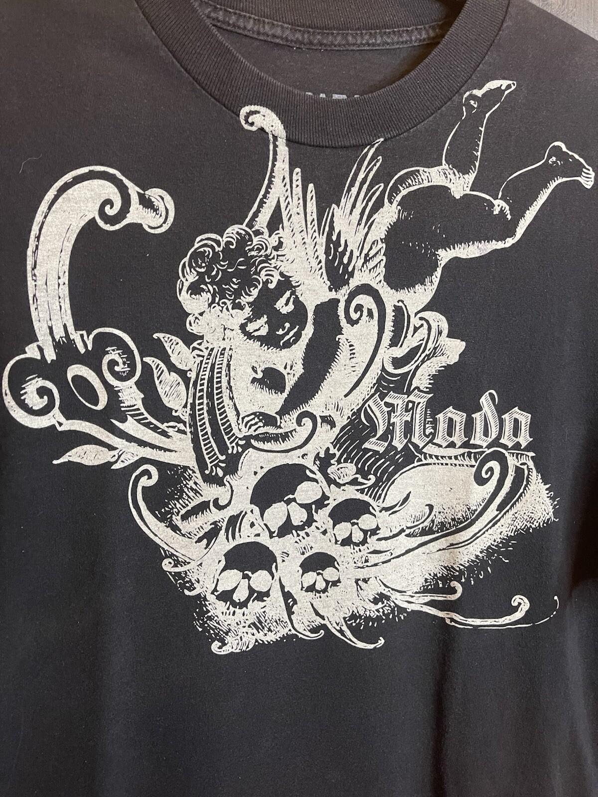 MADA Grunge Goth Emo Skull Short Sleeve Crew Neck T-Short Adult XL Black Unisex T-Shirt XL