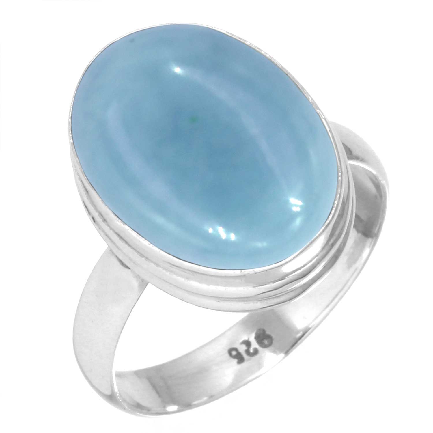 

Кольцо из стерлингового серебра 925 пробы Женское с драгоценным камнем Ручной работы Ювелирное изделие Подарок на Новый год Амазонит Ангелит Голубой опал Ботсванский агат Мохавский азурит Хризоколла Бохо 12.5
