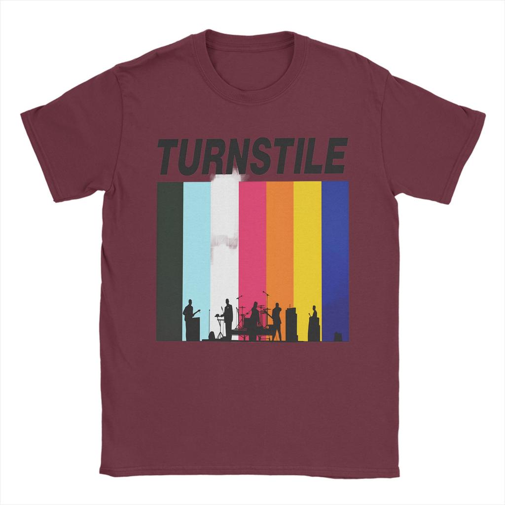 Turnstile DOUBLE RAINBOW T Shirt for Men Cotton Leisure T-Shirts Crewneck Tees Short Sleeve Clothes Gift Idea