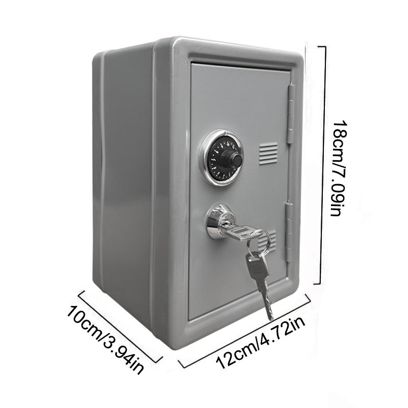 Frcctre Kids Safe Bank, Money Box With Coin Tray, Mini Locker Small Safe Storage Box Piggy Bank With Combination Lock And Key