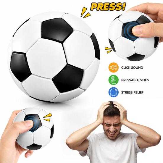 Football Toy, Clicking Toy Mini Soccer Fidget Clicker for Anxiety Stress Relief,