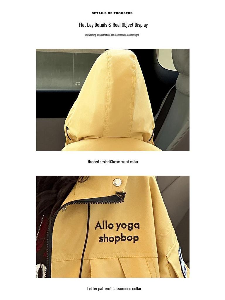 Girls' Hooded Windbreaker 2025: Casual Workwear Jacket for Spring & Autumn