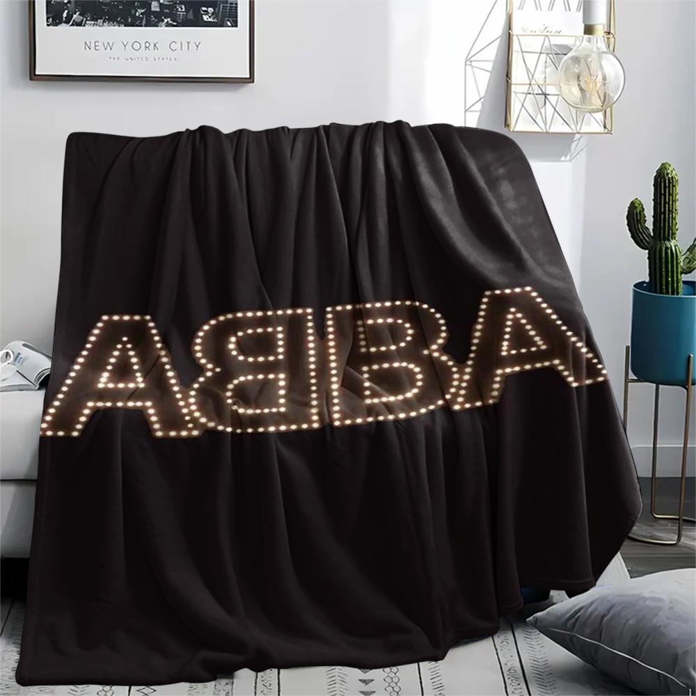 1 Stück ABBA Aufdruck Flanelldecke, Hohe Qualität, Bequem für alle Jahreszeiten, Heimdekoration, Wärme und Komfort, Perfekt für Weihnachtsgeschenke