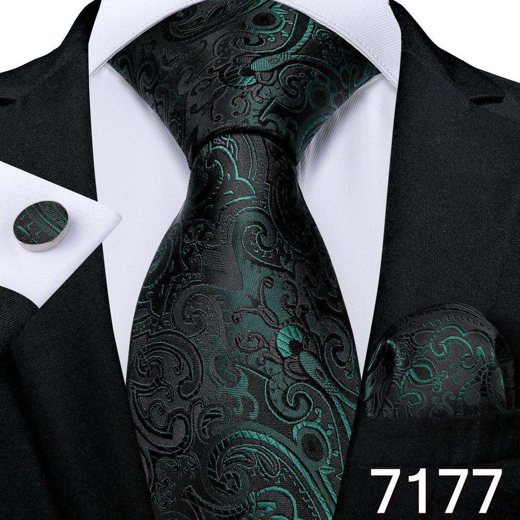 Herren Krawatte Krawatte Seide gelbe Blume Einstecktuch Manschettenknöpfe Set Hochzeit