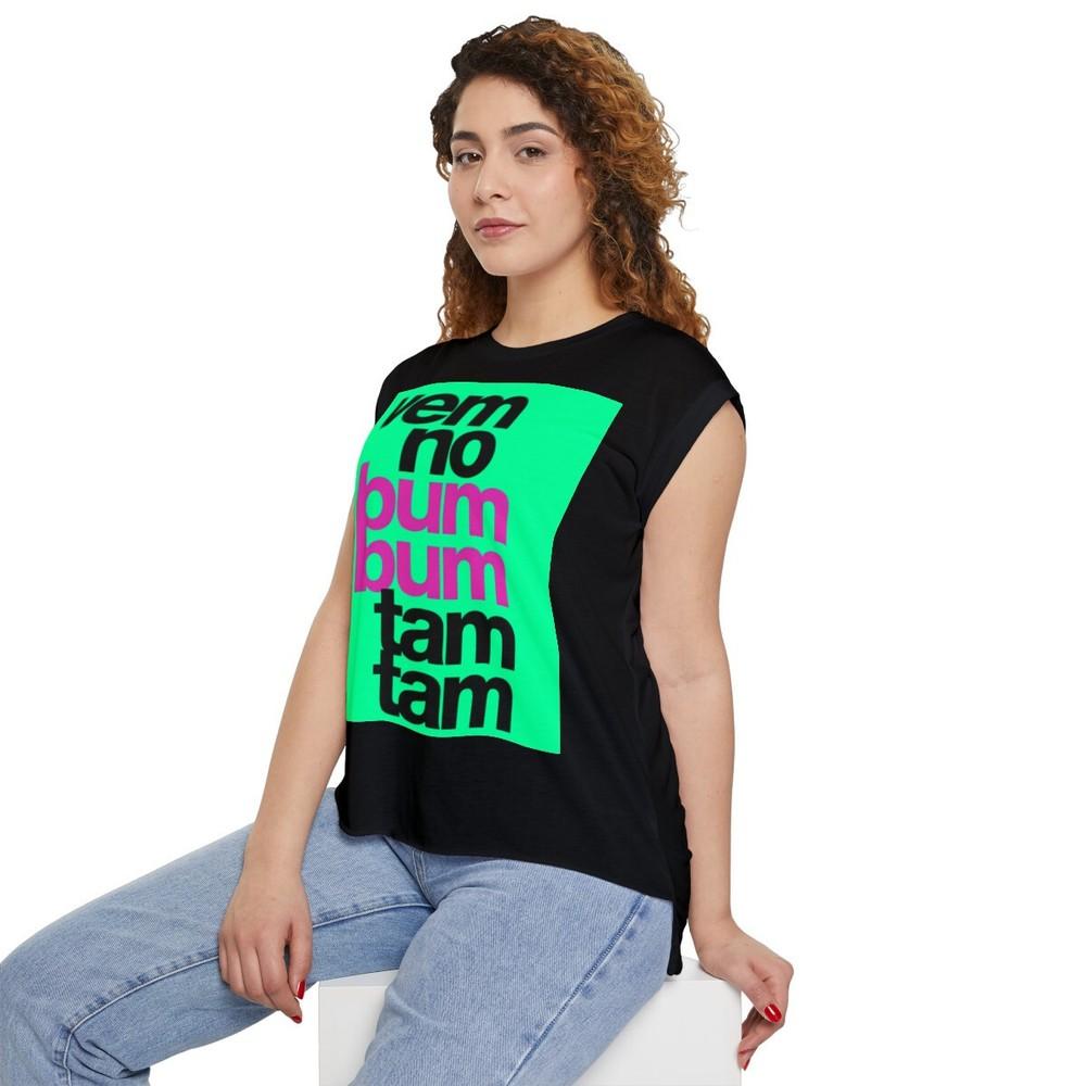 Vem no Bum Bum Women’s Flowy Rolled Cuffs Muscle Tee Unisex T-Shirt XL