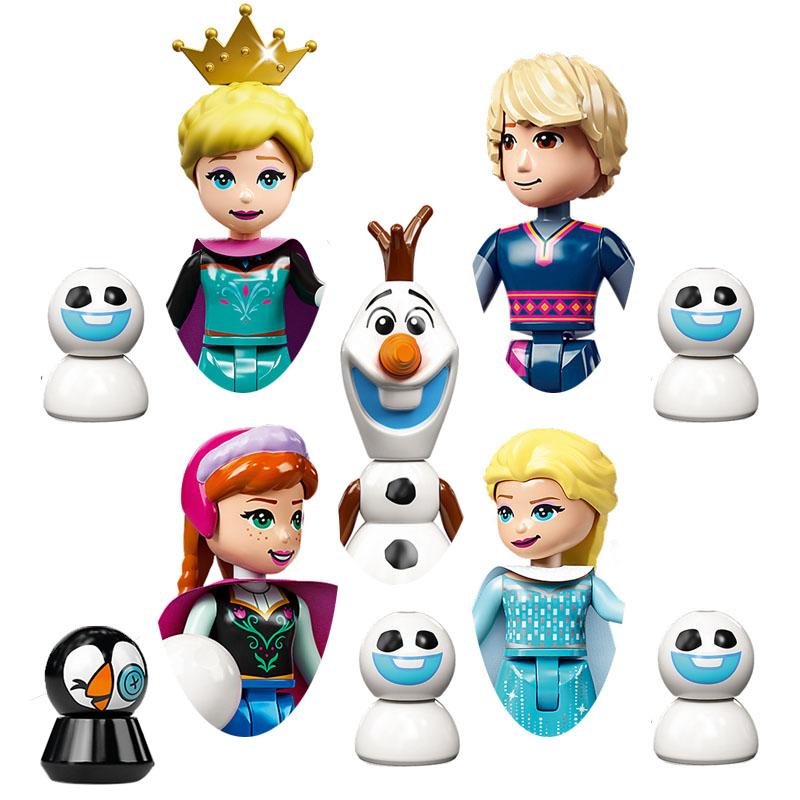 Non-Toxic Fairy Tale Princess Children Belle Beast Cinderalla Anna Olivia Model Figure Blocks Construction Building Bricks Toys For Children