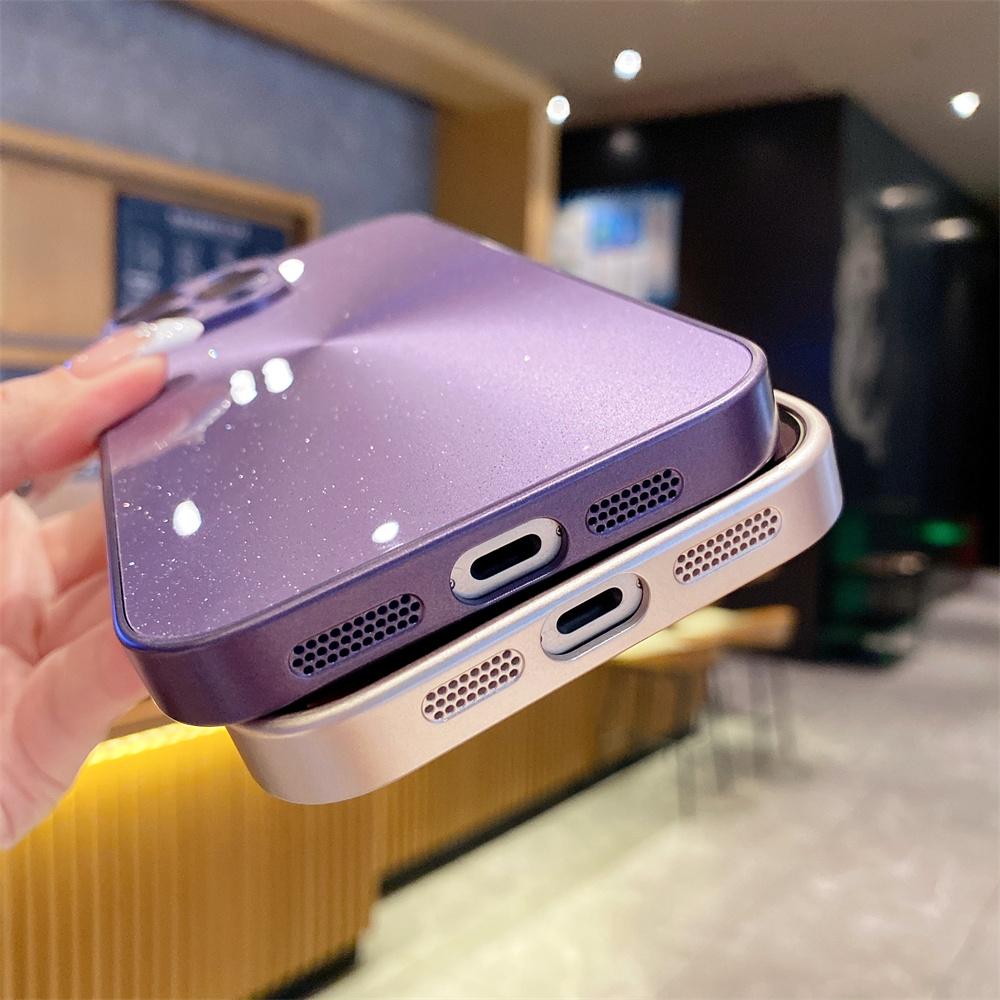 Luxury Laser Aurora Glossy Bling Glitter Phone Case For iPhone 17 16 15 14 13 12 11 Pro Max 16 Plus Lens Camera Protection Cover