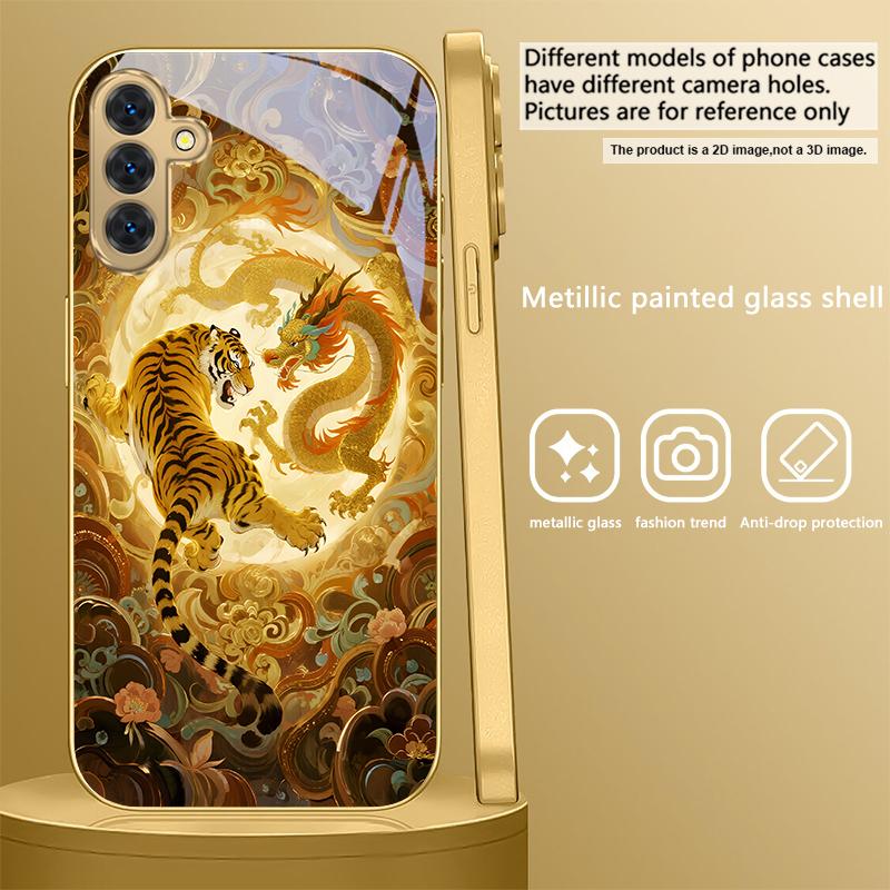 Goldener Adlerkopf Für Samsung A 31 32 A33 A34 35 14 A15 13 A16 25 A26 50 52 53 54 55 56 70 71 72 73 Goldene Glas-Handyhülle