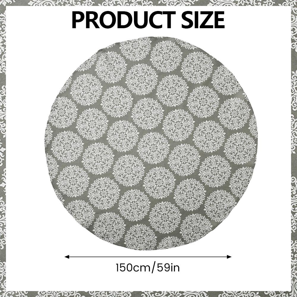 Round Tablecloth 47/59/39 Inch Linen Dining Room Table Cover Washable Table Cloth Decorative Table Cover for Indoor and Outdoor
