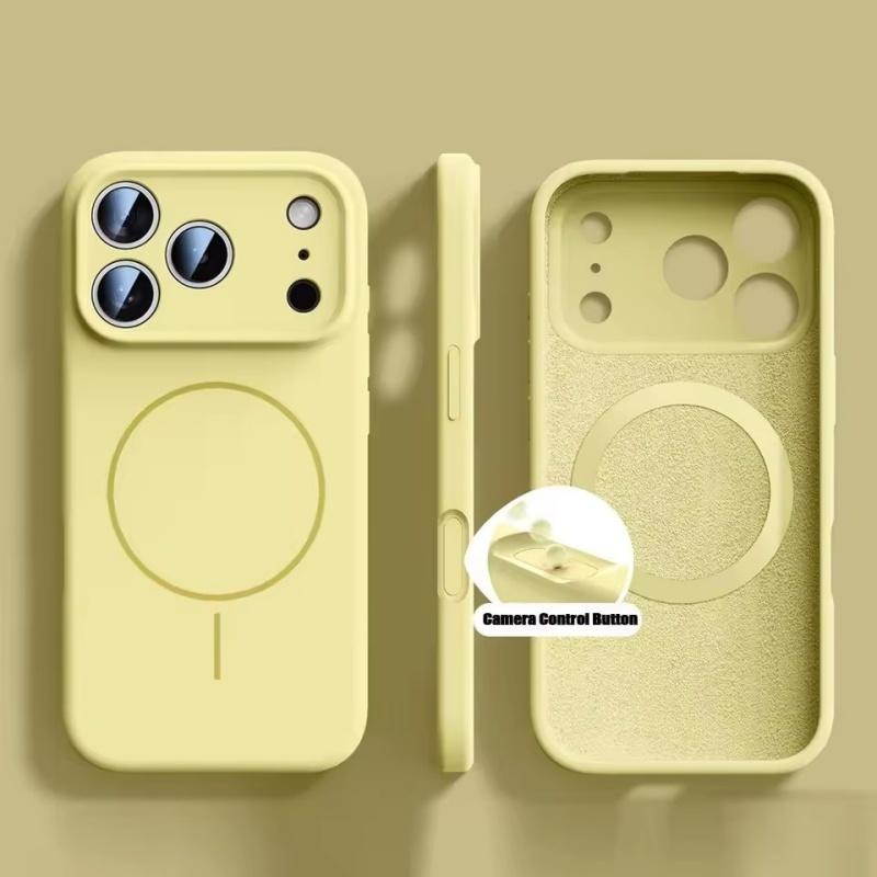 Liquid Silicone Magsafe Case for iPhone 17 Pro Max 17 Air Soft Magnetic Charing Cover for iPhone 13 14 15 16 Pro Max Plus