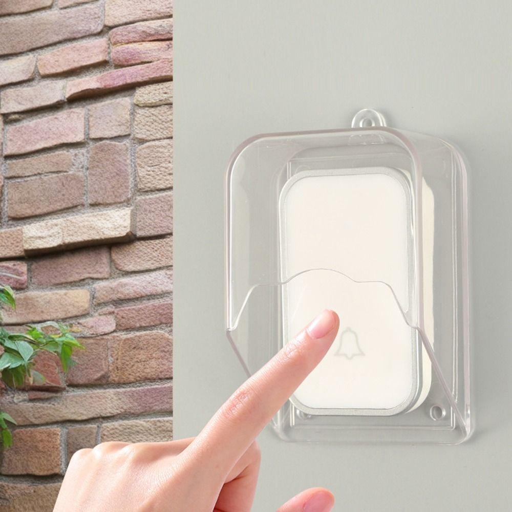 1 Set Wireless Doorbell Button Protective Cover Rainproof Transparent Doorbell Cover Universal Doorbell Splash Guard