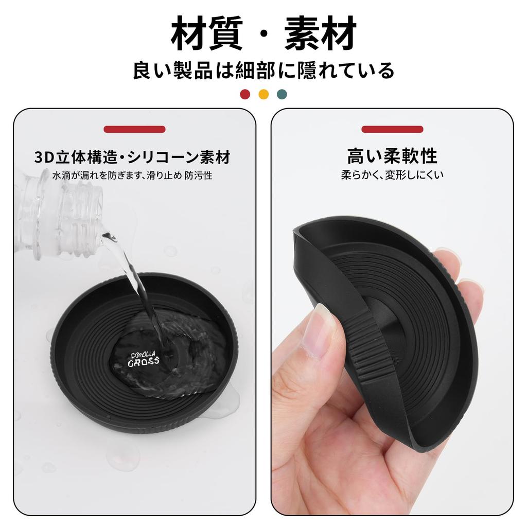 Set of 3D Round Car Coasters for Corolla Cup Mats for Car Drink Stylish Custom Interior Accessories with Silicone and Premium Metal Car and Washable