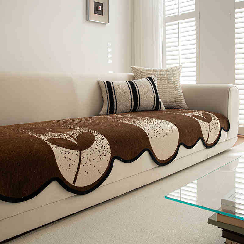 

Light Luxury High-End Special-Shaped Sofa Cushion New Sofa Cushion Cloth One-Piece Straight Non-Slip Sofa Seat Cushion 90*90cm